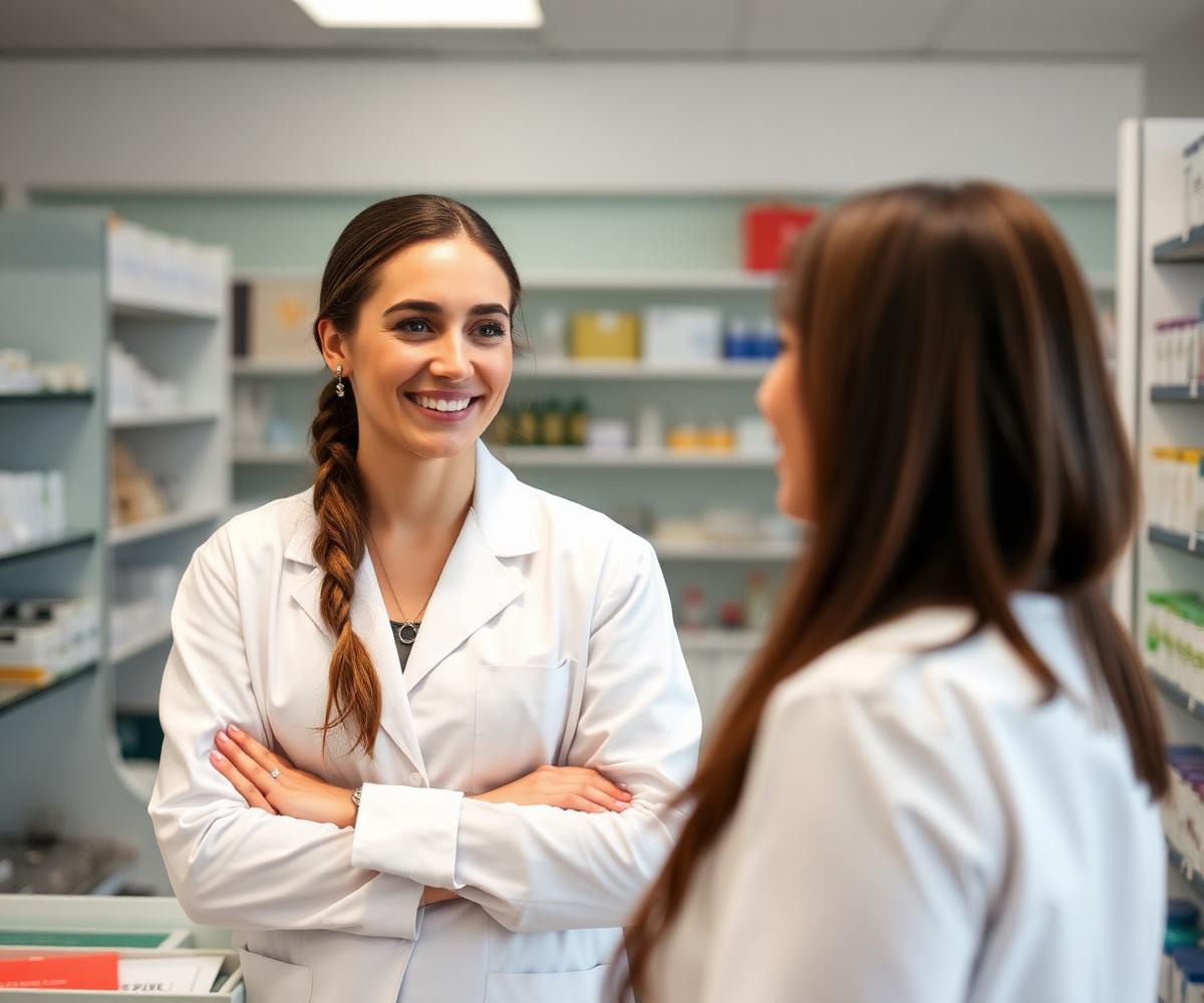 Pharmacienne EL-AMEN en conseil avec une cliente